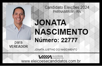 Candidato JONATA NASCIMENTO 2024 - PARNAMIRIM - Eleições