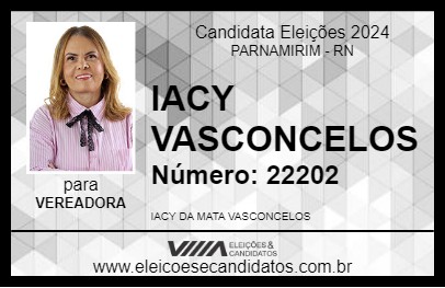 Candidato IACY VASCONCELOS 2024 - PARNAMIRIM - Eleições