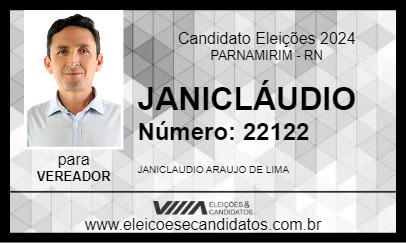 Candidato JANICLÁUDIO 2024 - PARNAMIRIM - Eleições