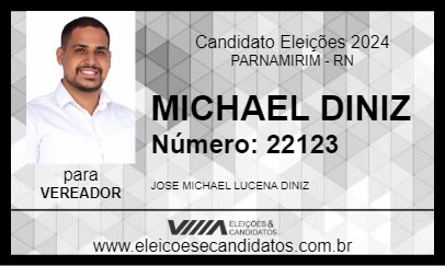 Candidato MICHAEL DINIZ 2024 - PARNAMIRIM - Eleições