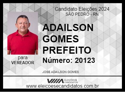 Candidato ADAILSON GOMES PREFEITO 2024 - SÃO PEDRO - Eleições