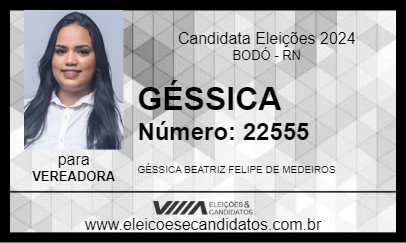 Candidato GÉSSICA 2024 - BODÓ - Eleições