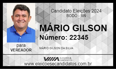 Candidato MÁRIO GILSON 2024 - BODÓ - Eleições