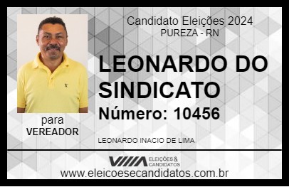 Candidato LEONARDO DO SINDICATO 2024 - PUREZA - Eleições