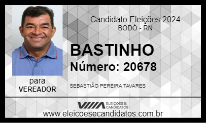 Candidato BASTINHO 2024 - BODÓ - Eleições