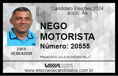 Candidato NEGO MOTORISTA 2024 - BODÓ - Eleições