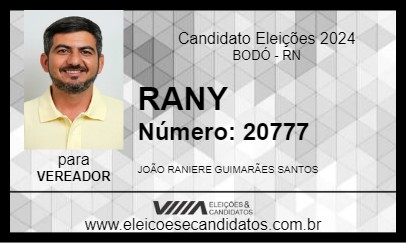 Candidato RANY 2024 - BODÓ - Eleições