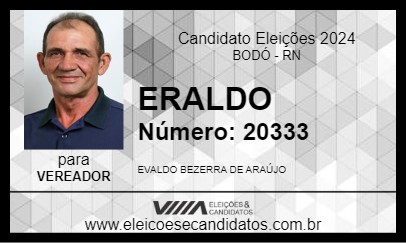 Candidato ERALDO 2024 - BODÓ - Eleições