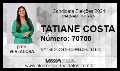 Candidato TATIANE COSTA 2024 - PARNAMIRIM - Eleições