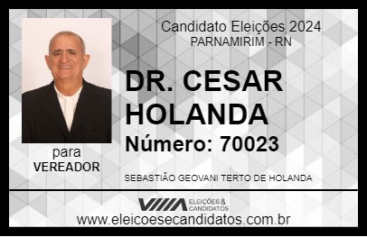 Candidato DR. CESAR HOLANDA 2024 - PARNAMIRIM - Eleições