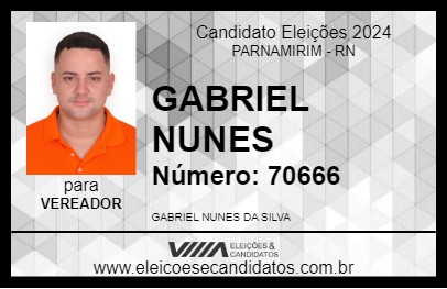 Candidato GABRIEL NUNES 2024 - PARNAMIRIM - Eleições