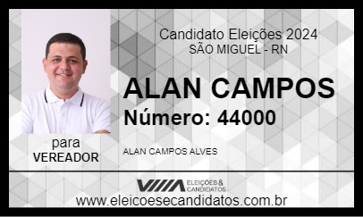 Candidato ALAN CAMPOS 2024 - SÃO MIGUEL - Eleições