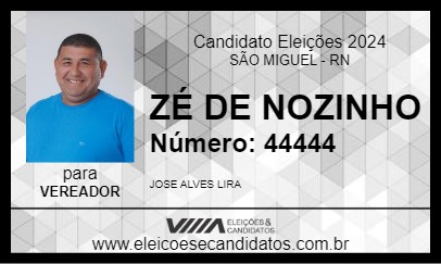 Candidato ZÉ DE NOZINHO 2024 - SÃO MIGUEL - Eleições