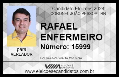 Candidato RAFAEL ENFERMEIRO 2024 - CORONEL JOÃO PESSOA - Eleições