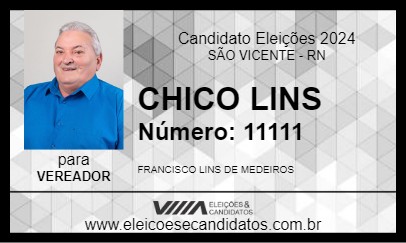 Candidato CHICO LINS 2024 - SÃO VICENTE - Eleições