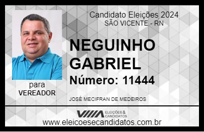 Candidato NEGUINHO GABRIEL 2024 - SÃO VICENTE - Eleições