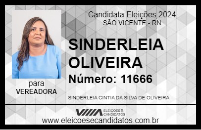 Candidato SINDERLEIA OLIVEIRA 2024 - SÃO VICENTE - Eleições