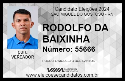 Candidato RODOLFO DA BAIXINHA 2024 - SÃO MIGUEL DO GOSTOSO - Eleições