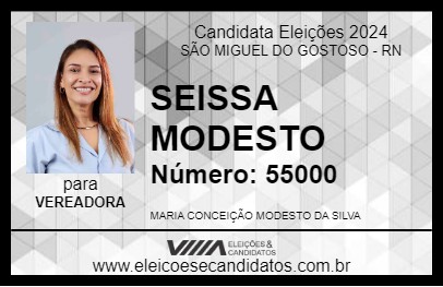 Candidato SEISSA MODESTO 2024 - SÃO MIGUEL DO GOSTOSO - Eleições