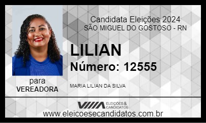 Candidato LILIAN 2024 - SÃO MIGUEL DO GOSTOSO - Eleições