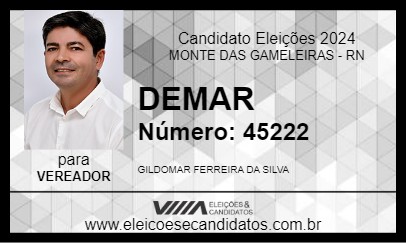 Candidato DEMAR 2024 - MONTE DAS GAMELEIRAS - Eleições