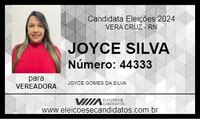 Candidato JOYCE SILVA 2024 - VERA CRUZ - Eleições