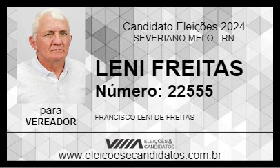 Candidato LENI FREITAS 2024 - SEVERIANO MELO - Eleições