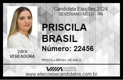 Candidato PRISCILA BRASIL 2024 - SEVERIANO MELO - Eleições