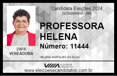 Candidato PROFESSORA HELENA 2024 - GOIANINHA - Eleições