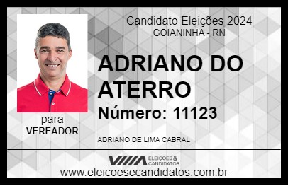 Candidato ADRIANO DO ATERRO 2024 - GOIANINHA - Eleições