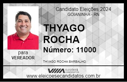 Candidato THYAGO ROCHA 2024 - GOIANINHA - Eleições