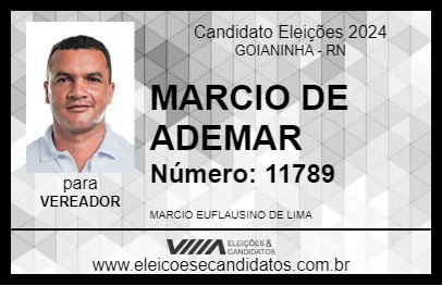 Candidato MARCIO DE ADEMAR 2024 - GOIANINHA - Eleições