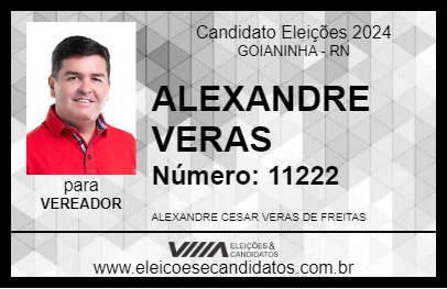 Candidato ALEXANDRE VERAS 2024 - GOIANINHA - Eleições