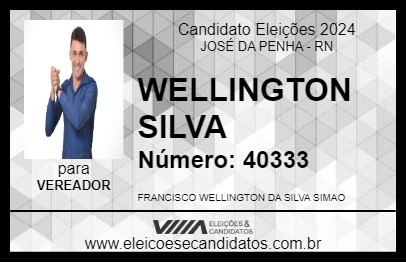 Candidato WELLINGTON SILVA 2024 - JOSÉ DA PENHA - Eleições