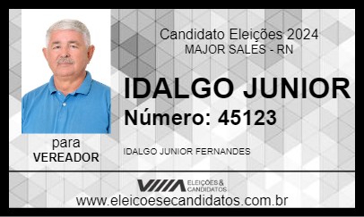 Candidato IDALGO JUNIOR 2024 - MAJOR SALES - Eleições