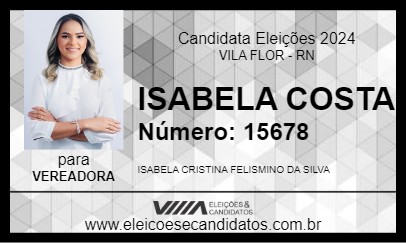 Candidato ISABELA COSTA 2024 - VILA FLOR - Eleições