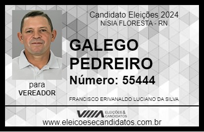 Candidato GALEGO PEDREIRO 2024 - NÍSIA FLORESTA - Eleições