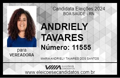 Candidato ANDRIELY TAVARES 2024 - BOA SAÚDE - Eleições