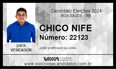 Candidato CHICO NIFE 2024 - BOA SAÚDE - Eleições