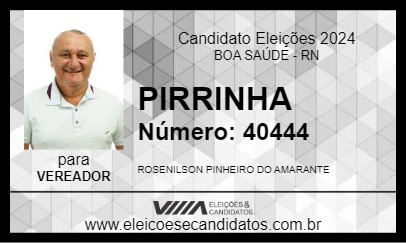 Candidato PIRRINHA 2024 - BOA SAÚDE - Eleições