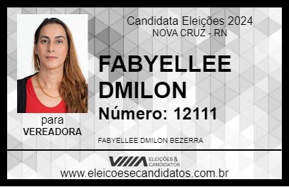 Candidato FABYELLEE DMILON 2024 - NOVA CRUZ - Eleições