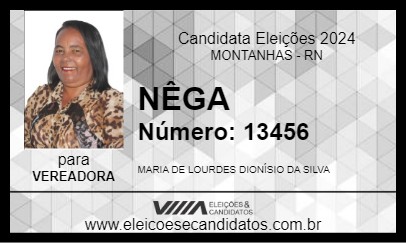 Candidato NÊGA 2024 - MONTANHAS - Eleições