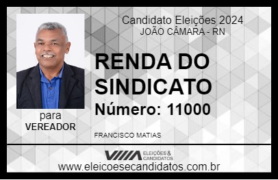 Candidato RENDA DO SINDICATO 2024 - JOÃO CÂMARA - Eleições