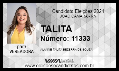 Candidato TALITA 2024 - JOÃO CÂMARA - Eleições