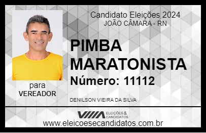 Candidato PIMBA MARATONISTA 2024 - JOÃO CÂMARA - Eleições