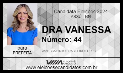 Candidato DRA VANESSA 2024 - ASSÚ - Eleições