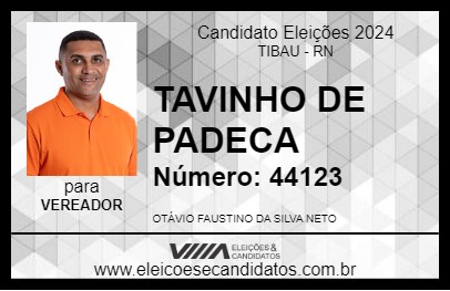 Candidato TAVINHO DE PADECA 2024 - TIBAU - Eleições