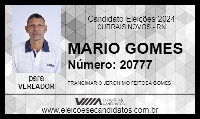 Candidato MARIO GOMES  2024 - CURRAIS NOVOS - Eleições