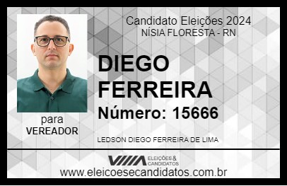 Candidato DIEGO FERREIRA 2024 - NÍSIA FLORESTA - Eleições