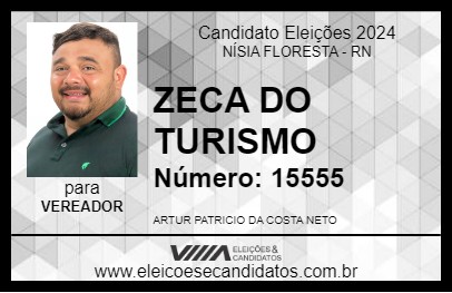 Candidato ZECA DO TURISMO 2024 - NÍSIA FLORESTA - Eleições